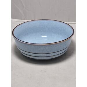 💥 Denby Corfu Blue and Rust Brown Coupe Cereal Bowl 6"
